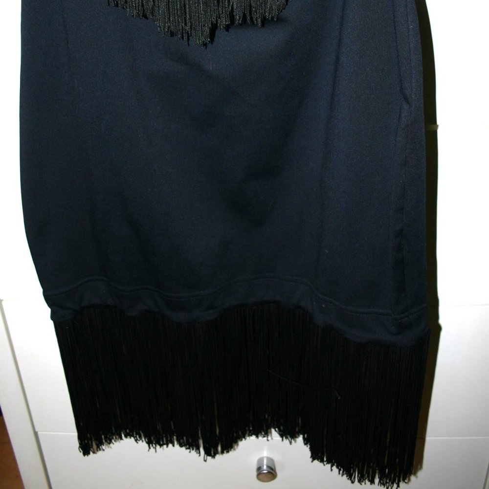 OZBEK Black Fringe Cocktail/Party Dress Made in Italy Size 6 Vintage Worn Once - Picture 8 of 12